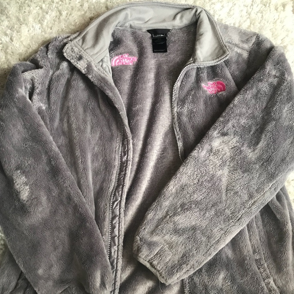 gray northface coat